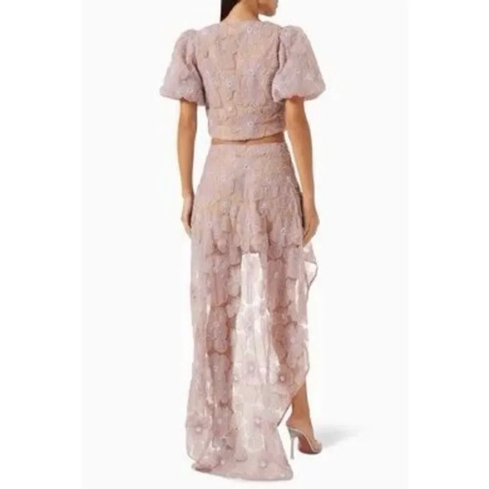 Elliatt Indira Floral Top & Skirt Set in Mesh White bridal bachelorette NWT$650 - Picture 6 of 16